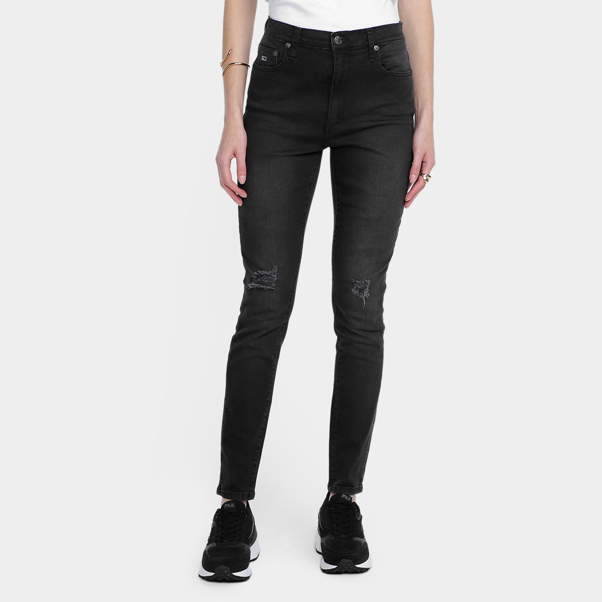 Calça Jeans Skinny Tommy Jeans Sylvia Feminina Menor preço em Calça Jeans Skinny Tommy Jeans Sylvia Feminina
