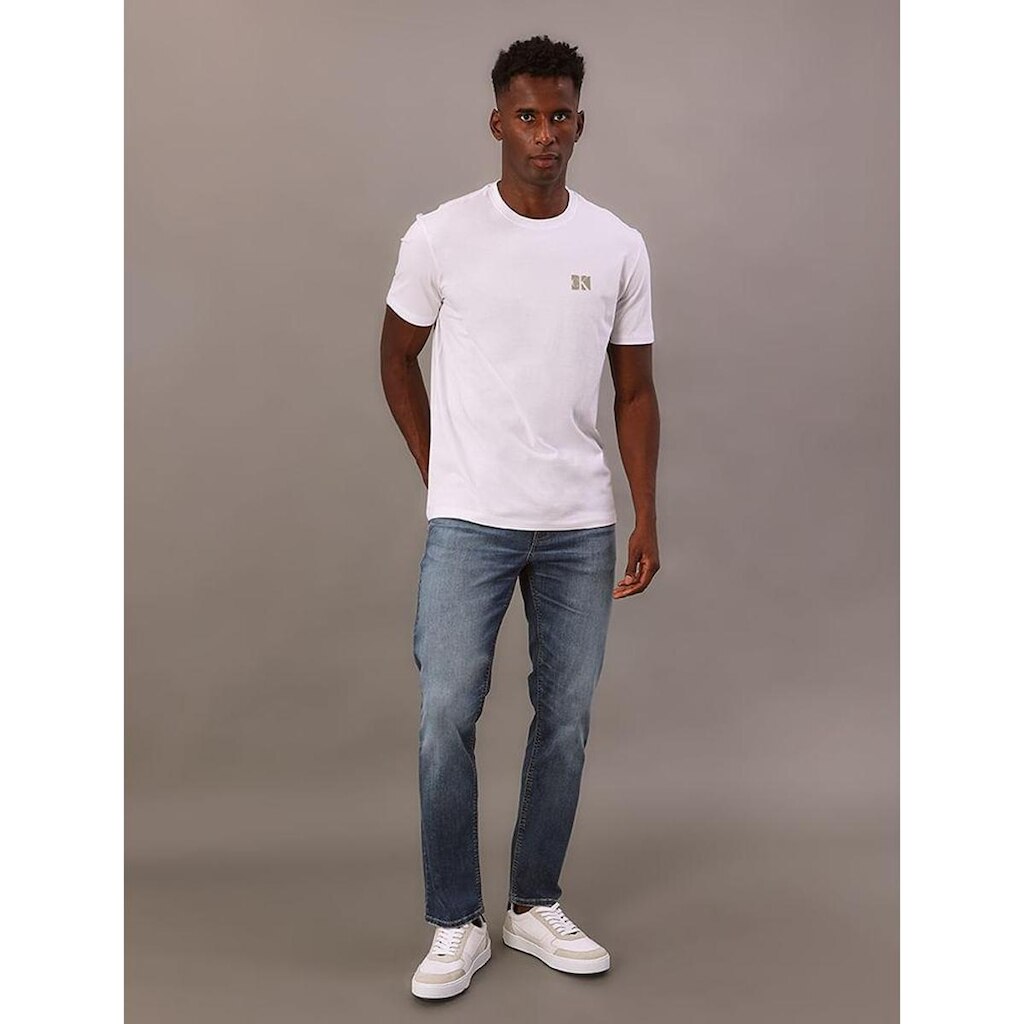 Calça Jeans Slim Filigrana Embossed