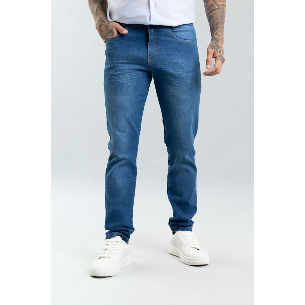 Calça Jeans Slim Fit Classica Masculina Lemier Collection