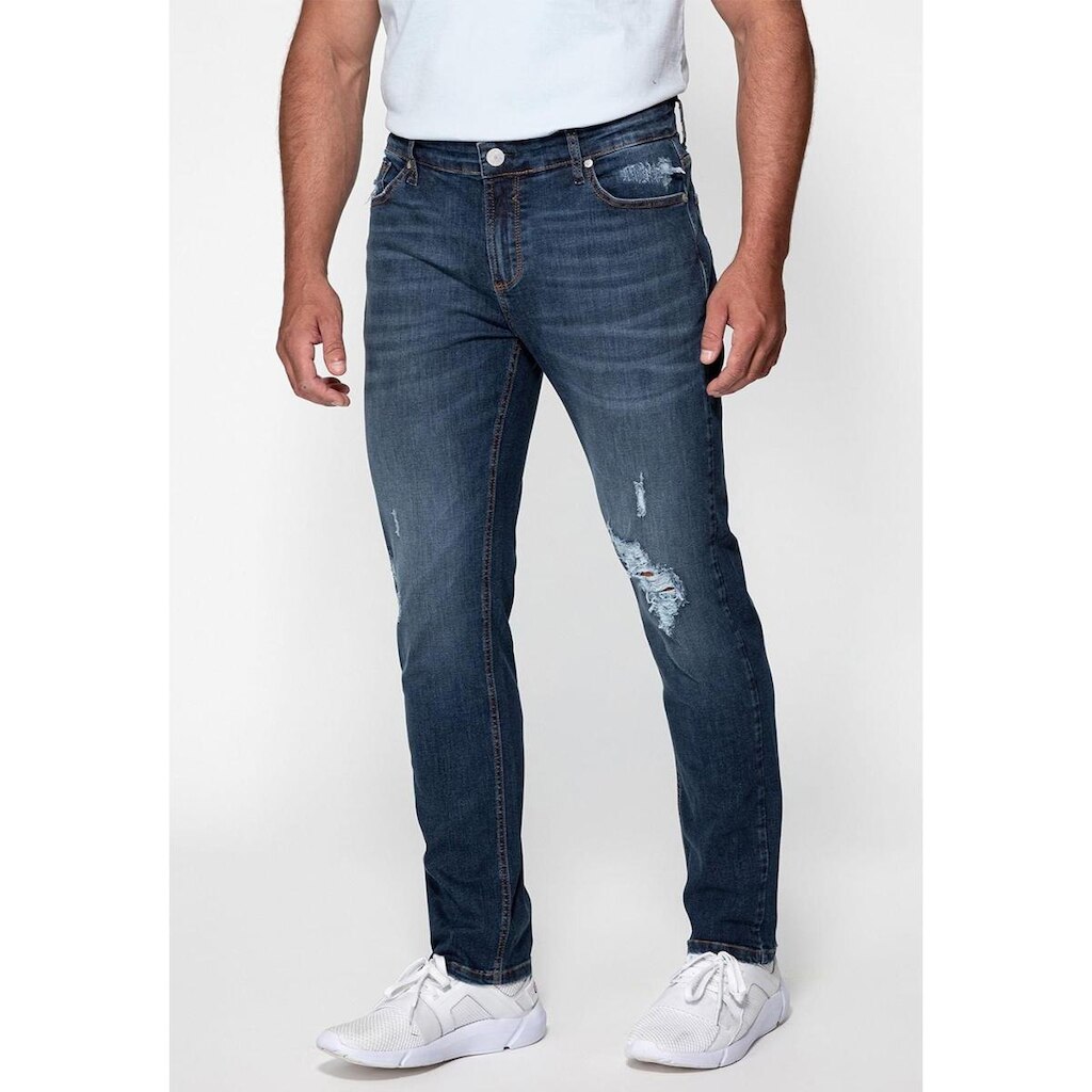 Calça Jeans Slim Tapered Escura Guess Azul Escuro