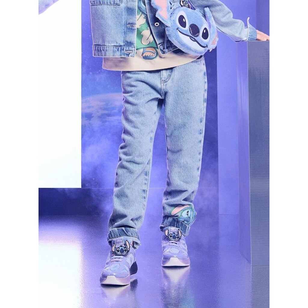 Calça Jeans Stitch Floral Animê
