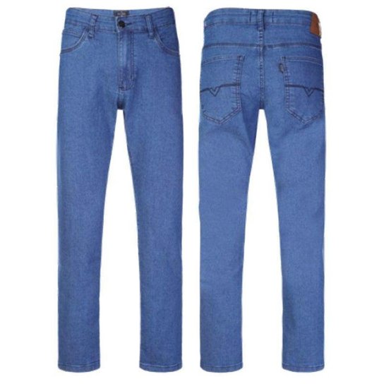 Calça jeans straight com elastano Vilejack