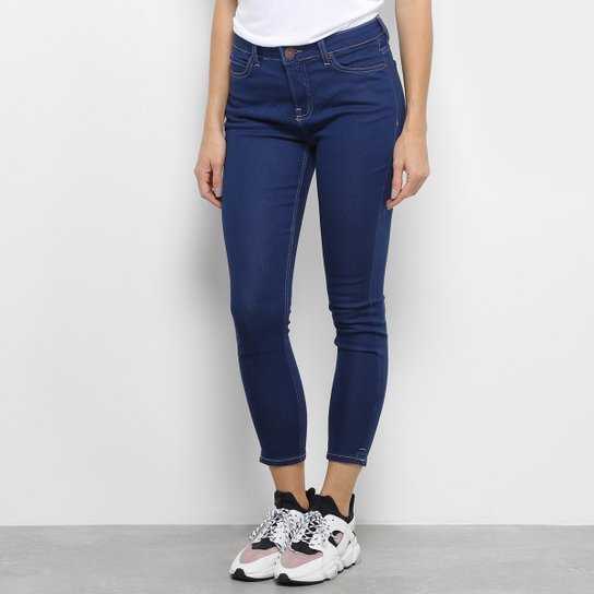 Calça Jeans Super Skinny Cropped Calvin Klein Feminina - Azul