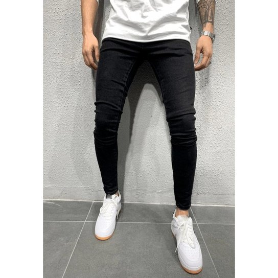 Calça Jeans Super Skinny Onix IV Confortável Masculino - Preto Menor preço em Calça Jeans Super Skinny Onix IV Confortável Masculino - Preto