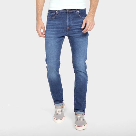 Calça Jeans Tommy Hilfiger Estonada Masculina - Azul Menor preço em Calça Jeans Tommy Hilfiger Estonada Masculina - Azul