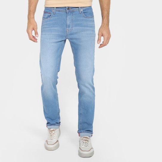 Calça Jeans Tommy Hilfiger Slim Estonada Masculina - Azul Menor preço em Calça Jeans Tommy Hilfiger Slim Estonada Masculina - Azul