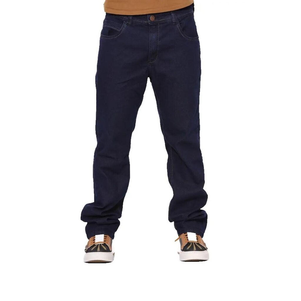 Calça Jeans Tradicional Com Elastano Masculina Letti - Escuro