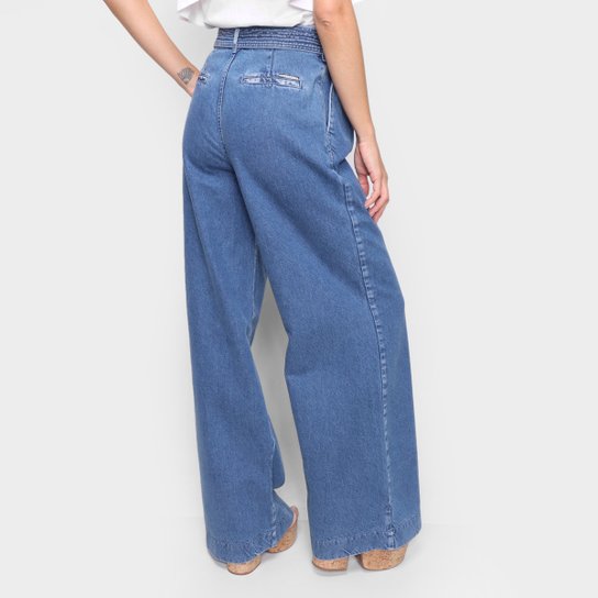 Calça Jeans Wide Leg Colcci Joana Cintura Alta Feminina
