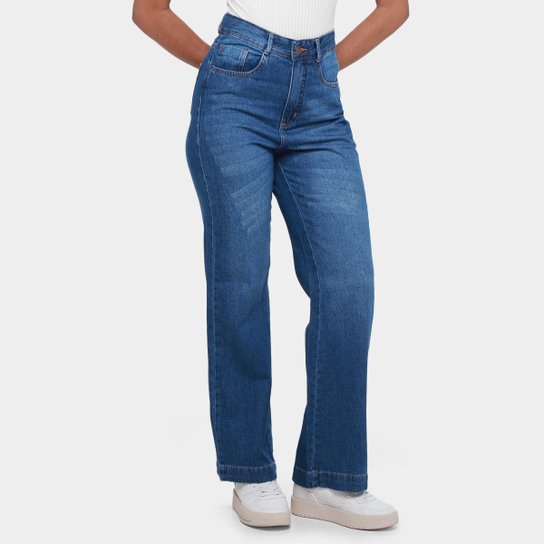 Calça Jeans Wide Leg Ecxo Cintura Alta Feminina - Azul é ruim? Calça Jeans Wide Leg Ecxo Cintura Alta Feminina - Azul é boa?