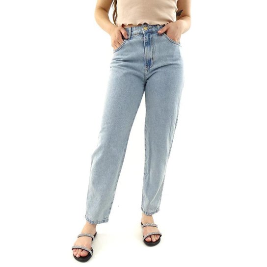 Calca Jeans Zune Mom Lavagem Clara - 45438