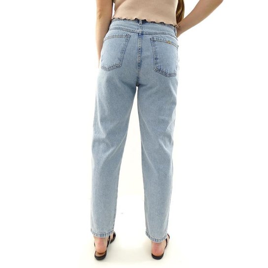Calca Jeans Zune Mom Lavagem Clara - 45438