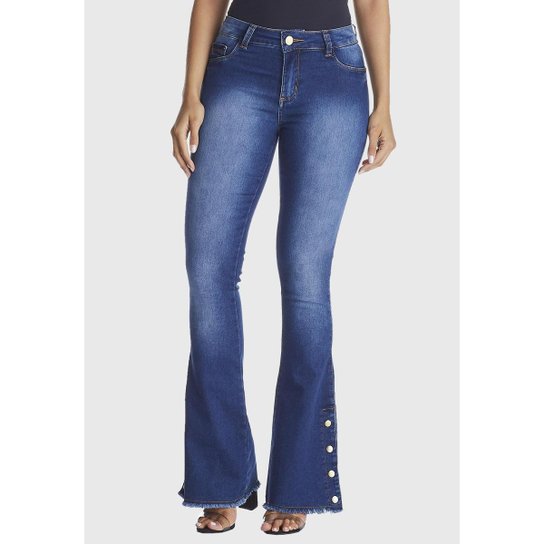 Calça Jeans Zuren Flare Botão Barra Azul - Azul é ruim? Calça Jeans Zuren Flare Botão Barra Azul - Azul é boa?
