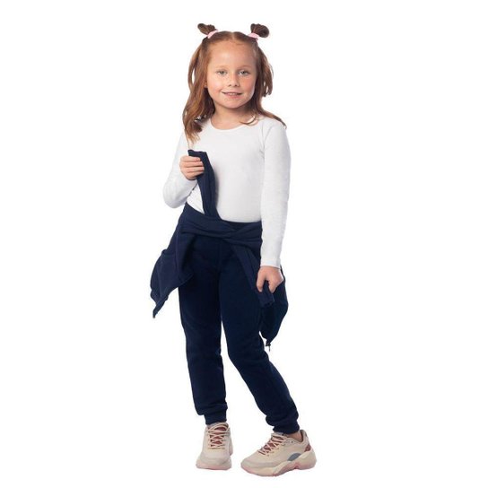 Calça Jogger Brandili Em Moletom Menina Infantil - Azul Menor preço em Calça Jogger Brandili Em Moletom Menina Infantil - Azul