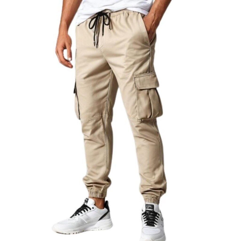 Calça Jogger CARGO BEGE Masculina Sarja The STEPHEN C.