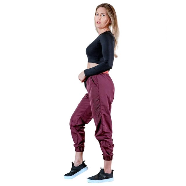 CALÇA JOGGER CINTURA ALTA DARK WINE