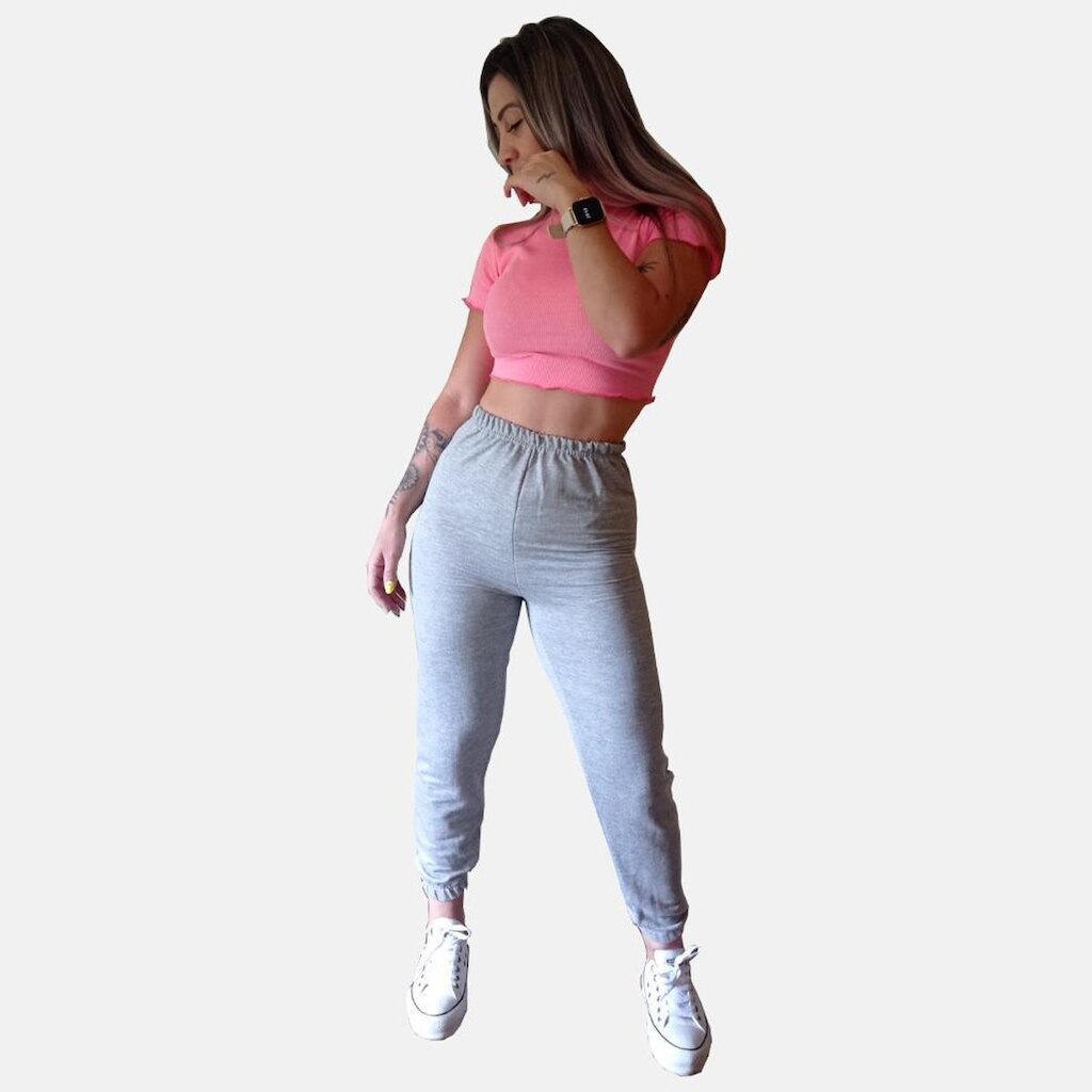 Calça Jogger em Moletinho Preta Super Leve Manabana