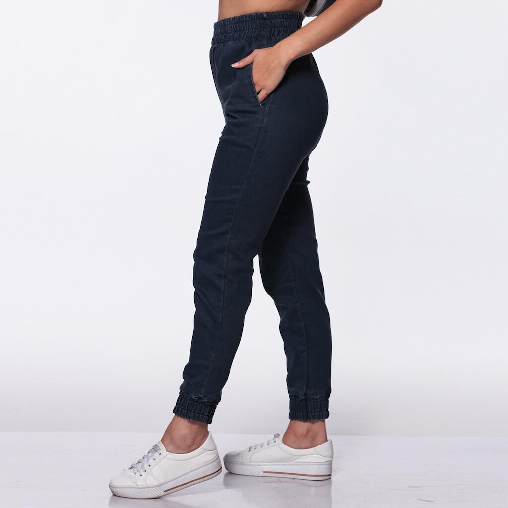 Calça Jogger Feminina em Sarja Conforto e Estilo Casual com Cintura Alta