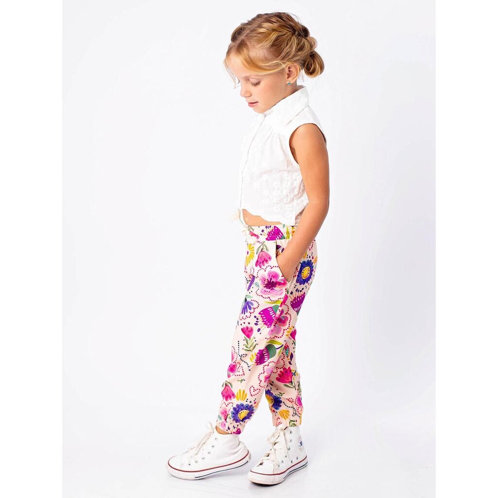 Calça Jogger Infantil Pandi Estampa Lila Menina