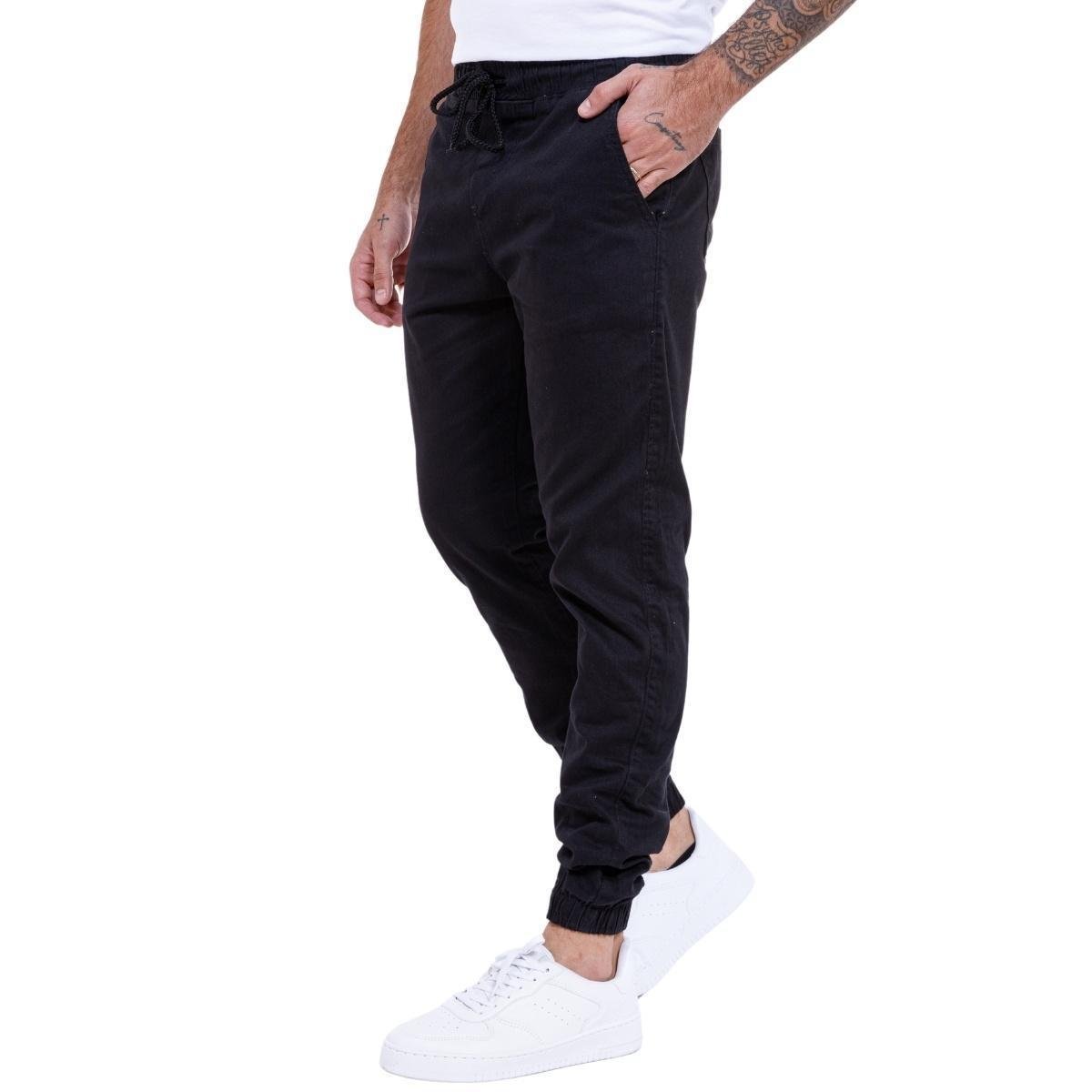 Calça Jogger Jeans Sarja Masculina Com Punho Cós Elástico é ruim? Calça Jogger Jeans Sarja Masculina Com Punho Cós Elástico é boa?