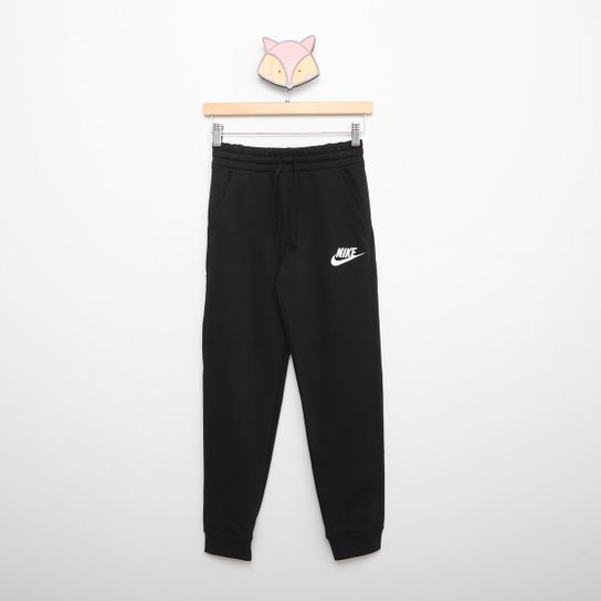Calça Jogger Juvenil Nike B NSW Club FLC Masculina - Preto+Branco Menor preço em Calça Jogger Juvenil Nike B NSW Club FLC Masculina - Preto+Branco
