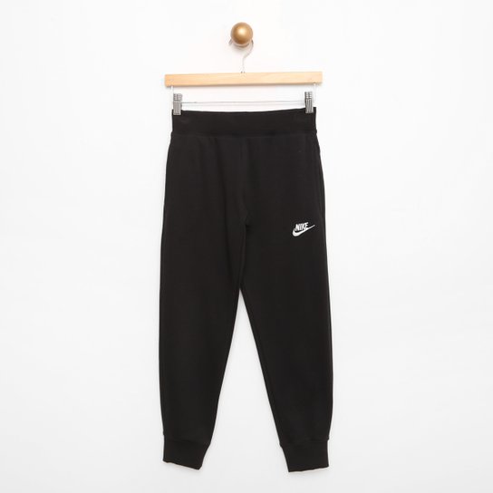 Calça Jogger Juvenil Nike NSW Club LBR Feminina - Preto+Branco Menor preço em Calça Jogger Juvenil Nike NSW Club LBR Feminina - Preto+Branco