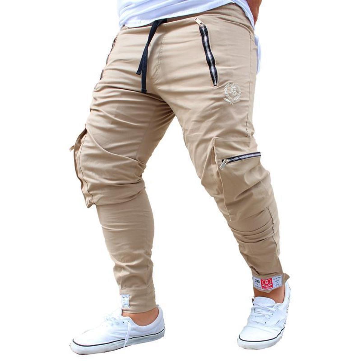 Calça Jogger Masculina BEGE Cargo Streetwear - Bege | Netshoes