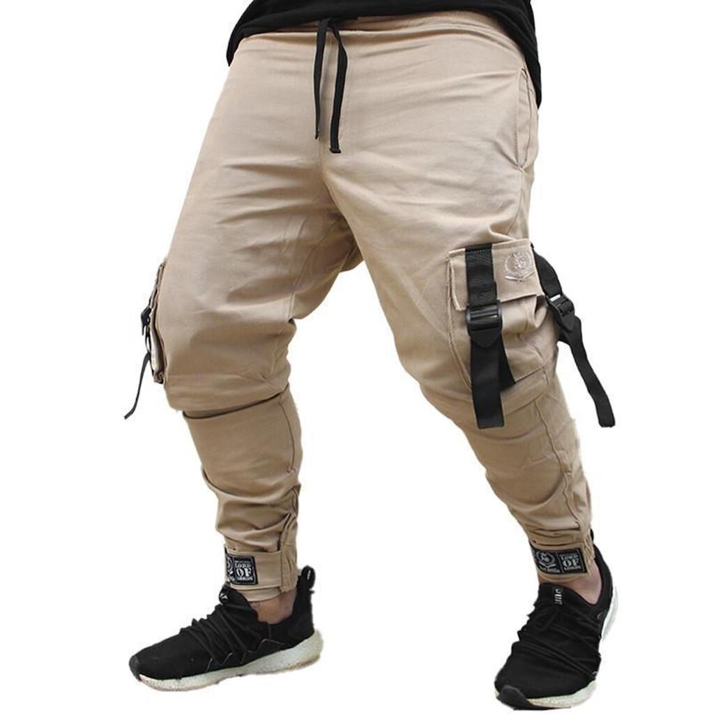 Calça Jogger Masculina BEGE Cargo Track Short