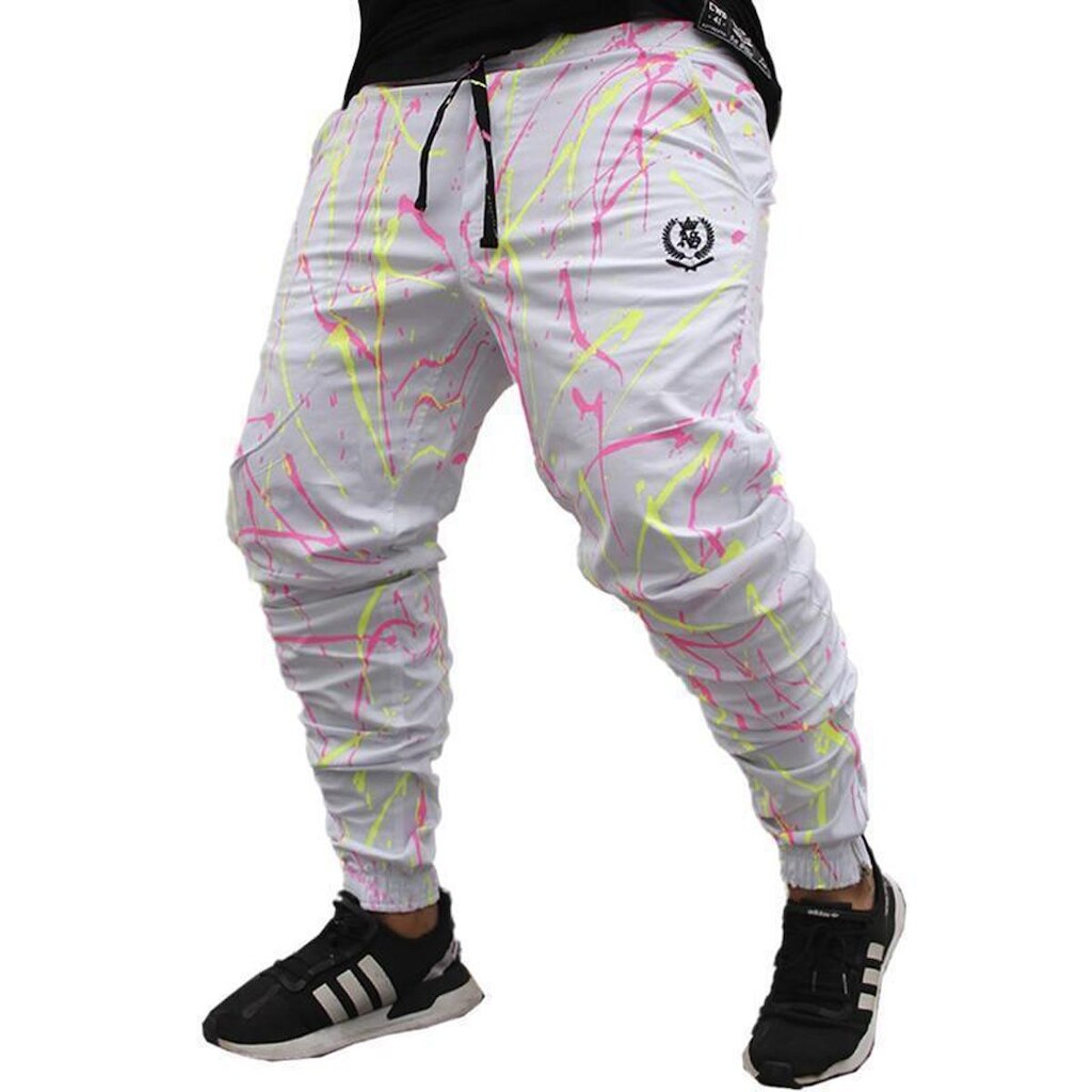 Calça Jogger Masculina BRANCA Sarja Pintada Art Stillo