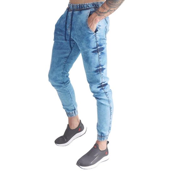 Calça jogger masculina cargo skinny com punho e elástico vira lata wear - Jeans Menor preço em Calça jogger masculina cargo skinny com punho e elástico vira lata wear - Jeans