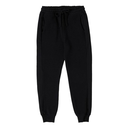 Calça Jogger Masculina Moletom Com Bolso Malwee Kids - PRETO - 8 - Preto Menor preço em Calça Jogger Masculina Moletom Com Bolso Malwee Kids - PRETO - 8 - Preto