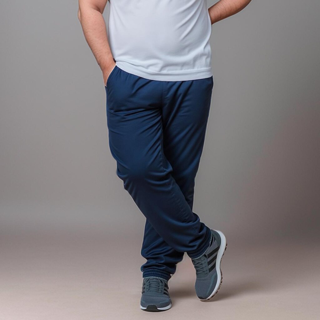 Calça Jogger Masculina Plus Size Lisa com Elástico na Barra