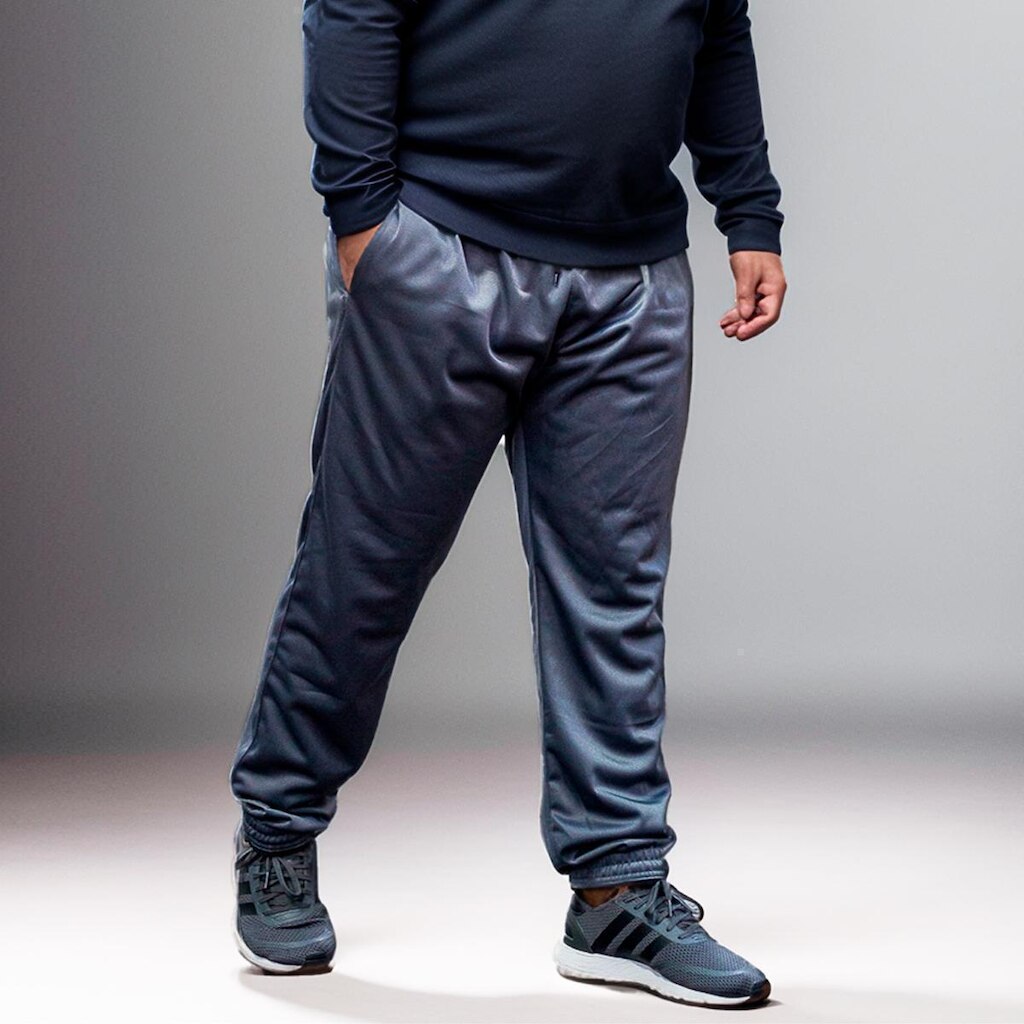 Calça Jogger Masculina Plus Size Lisa com Elástico na Barra