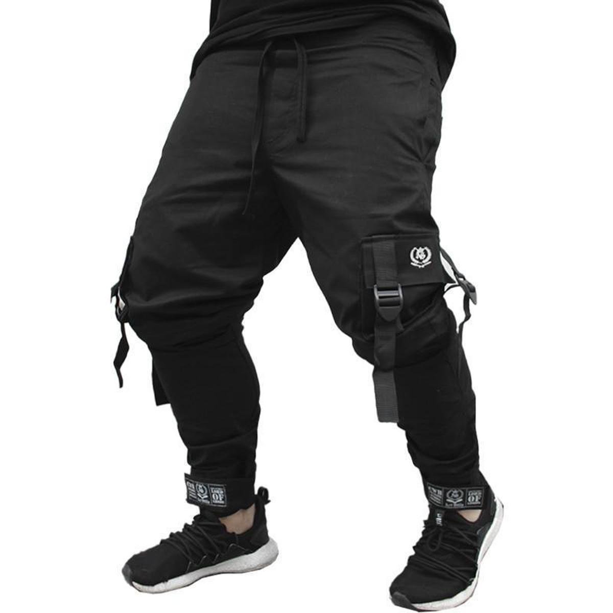 Calça Jogger Masculina PRETA Cargo Track Short