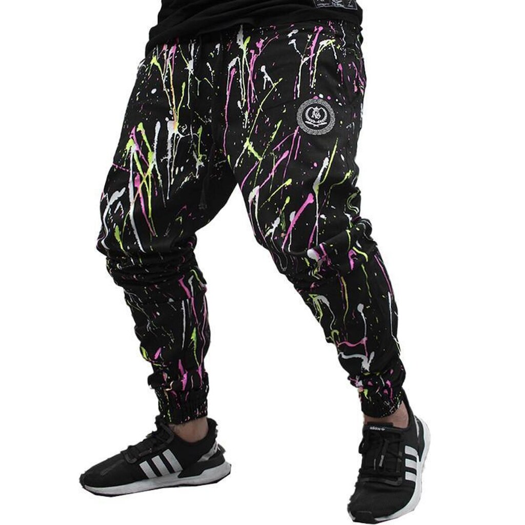 Calça Jogger Masculina PRETA Sarja Pintada Art Stillo
