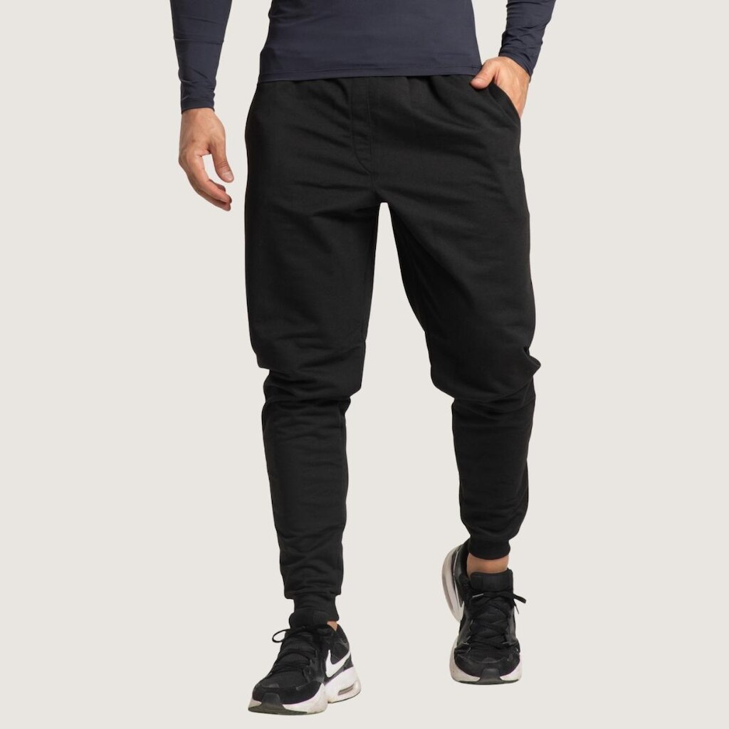 Calça Jogger Moletinho Vekyo Roupa Básico Para Frio Treino Moda Masculina Academia