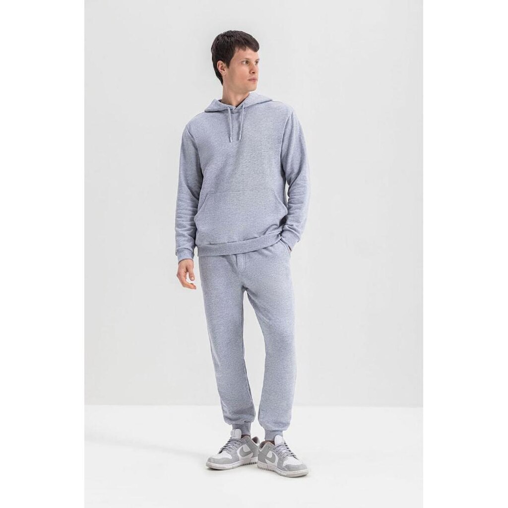 Calça Jogger Moletom Masculino Essendi Cinza Médio