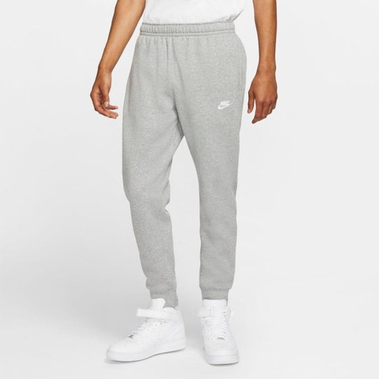 Calça Jogger Nike Sportswear Club Fleece Masculina - Cinza Menor preço em Calça Jogger Nike Sportswear Club Fleece Masculina - Cinza