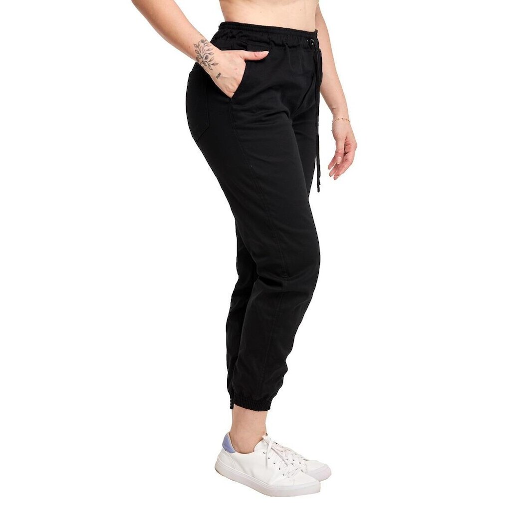 Calça Jogger Plus Size Sarja Feminina Skinny Com Punho S01plus-VERDE-G4