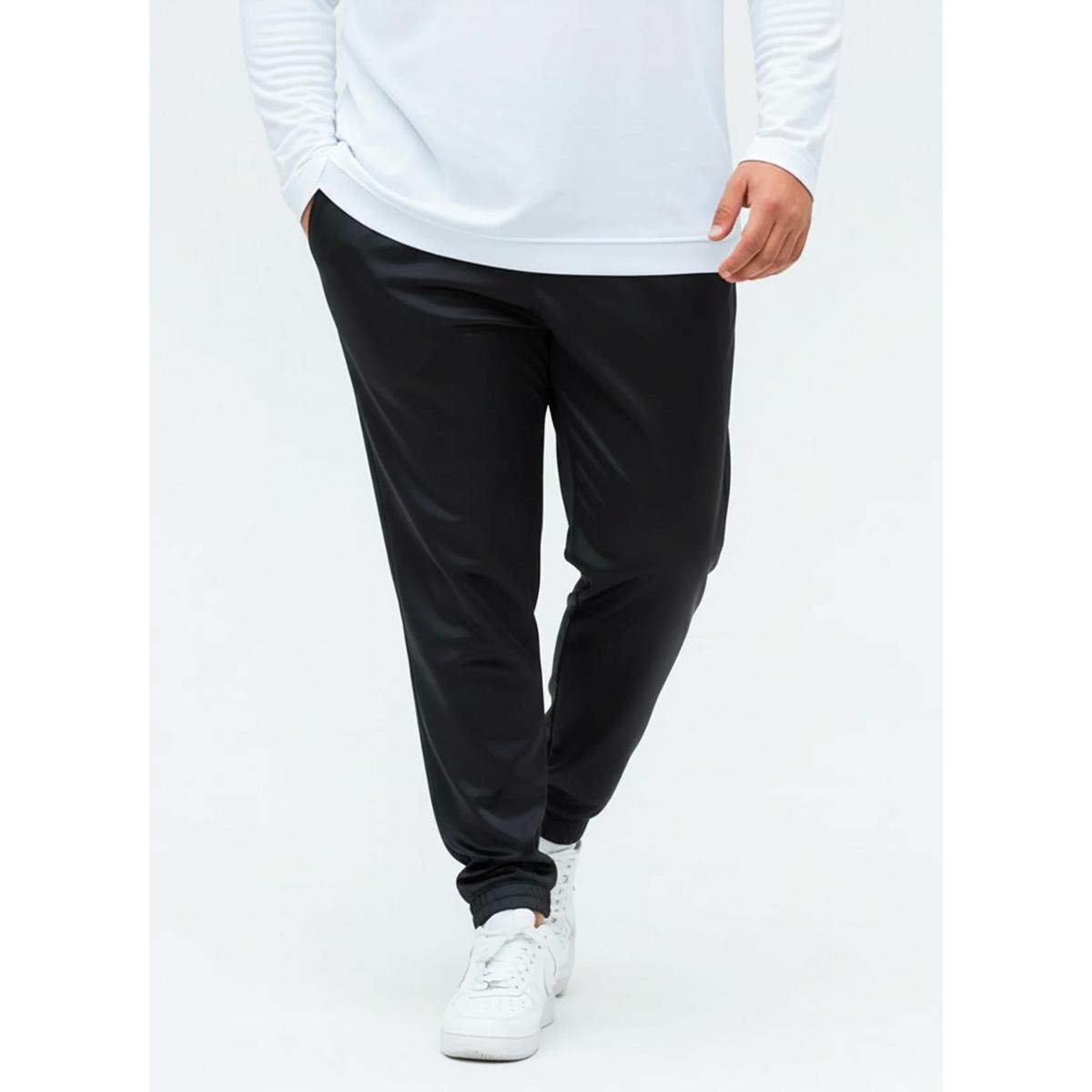 Calça Jogger Plus Size Slim Helanca Academia Esporte Treino - G1 - Preto - Liso