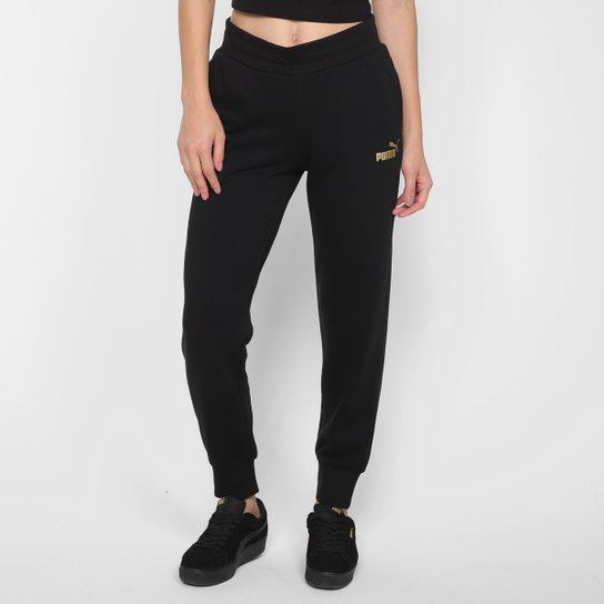 Calça Jogger Puma Ess+ Metallic Tr Feminina - Preto Menor preço em Calça Jogger Puma Ess+ Metallic Tr Feminina - Preto