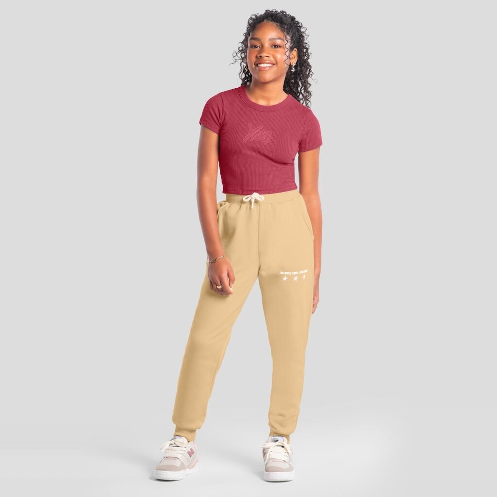 Calça jogger teen menina em moletom Brandili Young