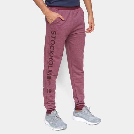 Calça Jogger Ultimato Lisa Masculina - Bordô Menor preço em Calça Jogger Ultimato Lisa Masculina - Bordô