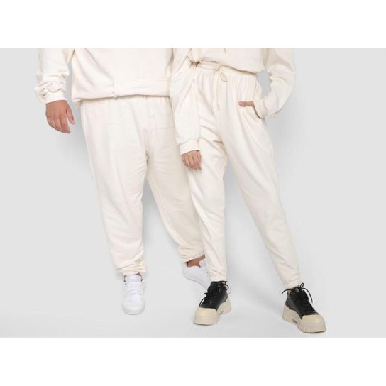 Calça Jogger Vista Moletinho Soft - Off White Menor preço em Calça Jogger Vista Moletinho Soft - Off White