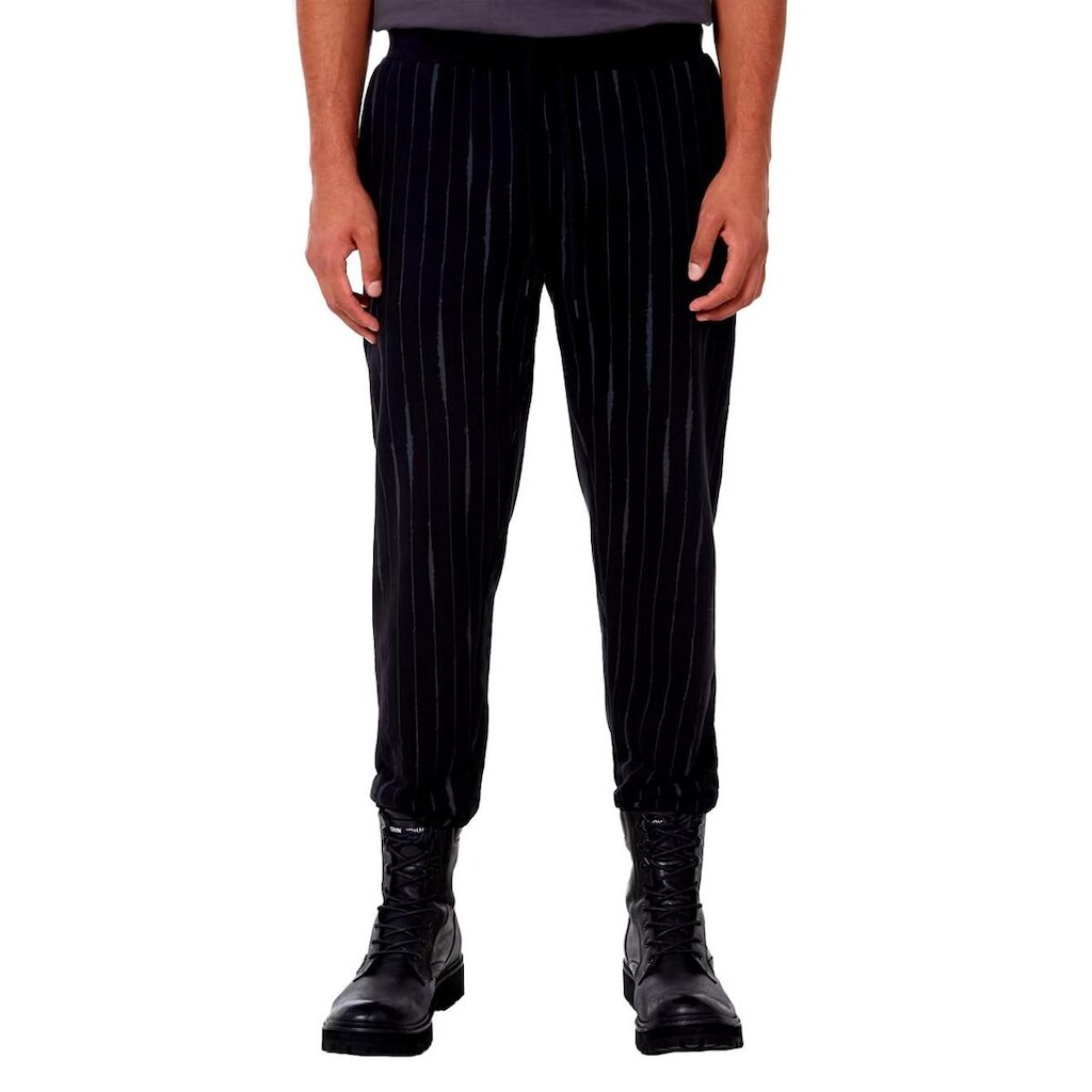 Calça John John Masculina Moletom Mike Stripes Preta