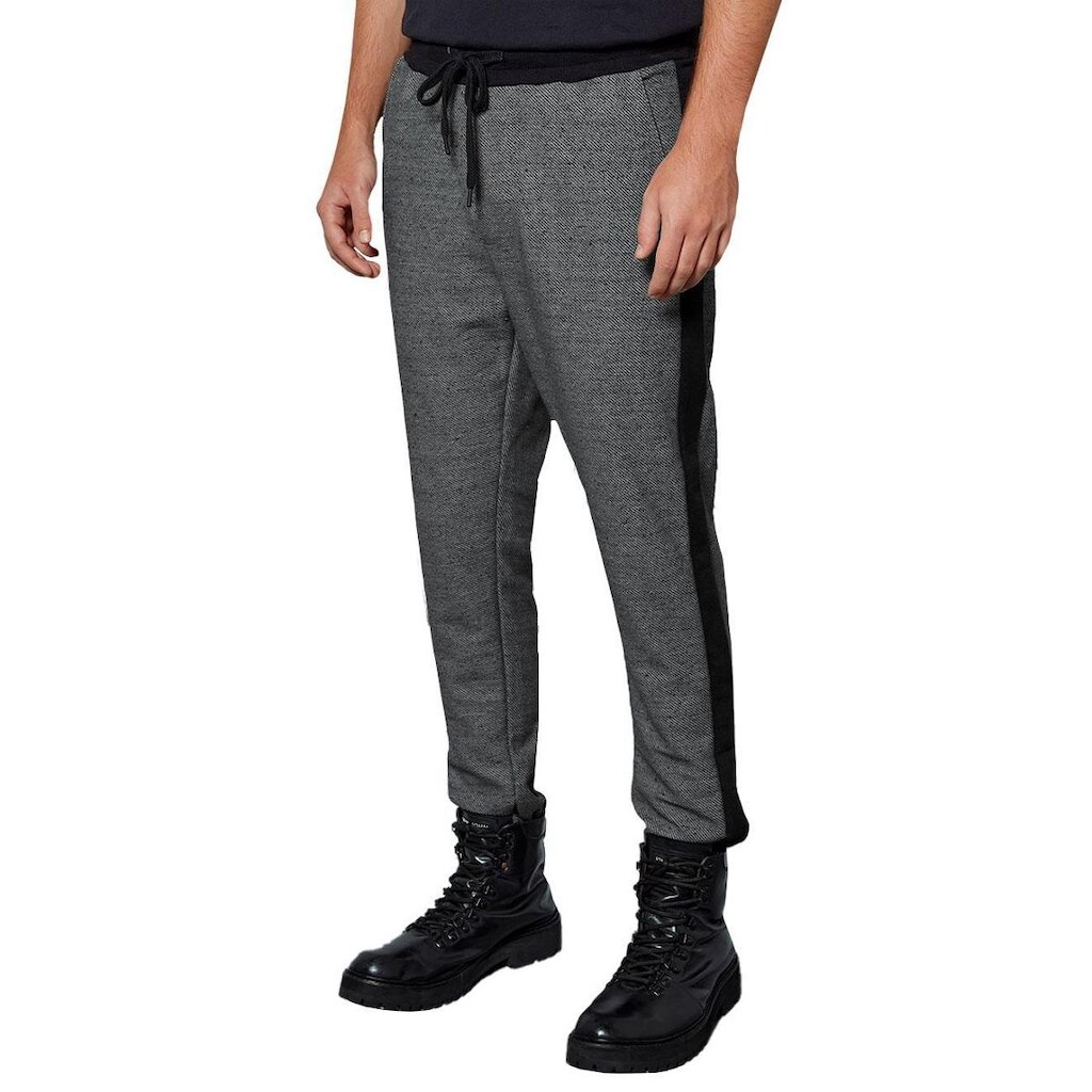 Calça John John Masculina Moletom Stripe Cinza Mescla