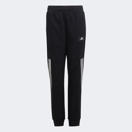 Calça Juvenil Adidas Icon 3 Listras Masculina - Preto+Branco Menor preço em Calça Juvenil Adidas Icon 3 Listras Masculina - Preto+Branco
