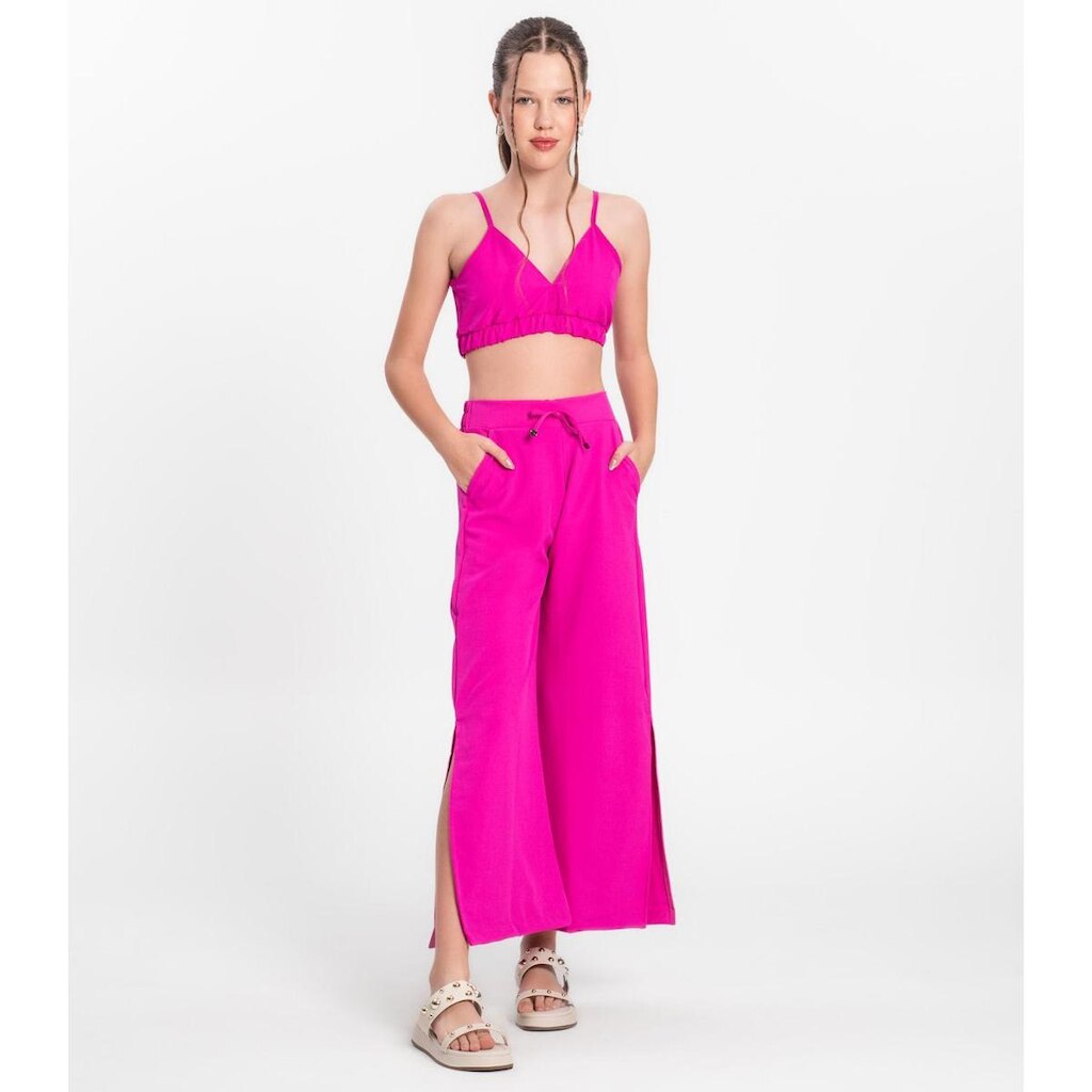 Calça Juvenil Feminina Em Crepe Light Minty Rosa
