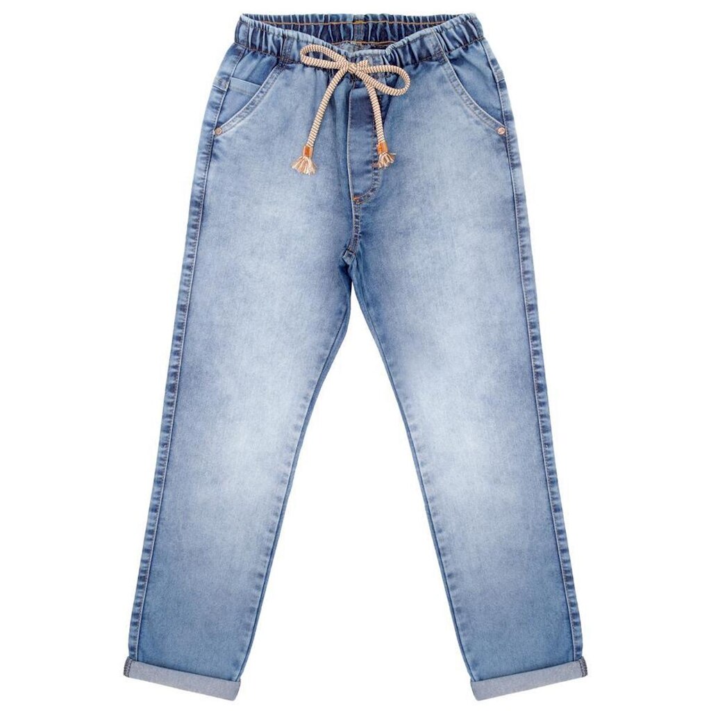 Calça Juvenil Look Jeans c/ Elástico Jeans - UNICA - 10