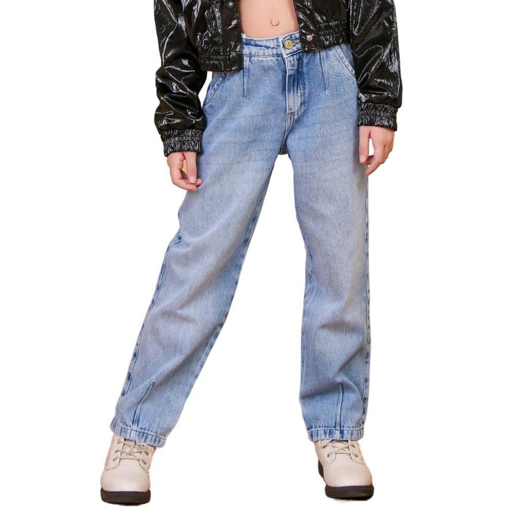 Calça Juvenil Look Jeans Mom Jeans - 4 - UNICA