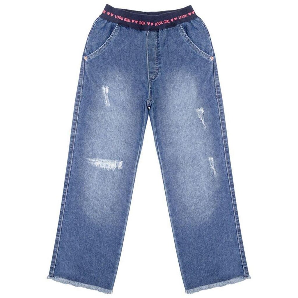 Calça Juvenil Look Jeans Wide Leg Jeans - UNICA - 14